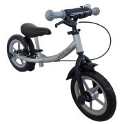   Capetan® Sirius Premium Line Silberfarbenes mit Bremse versehenes Laufrad mit 12" Rädern mit Schutzblech und Klingel – Kinderfahrrad ohne Pedal