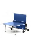 Cornilleau Outdoor Tischtennisplatte Crossover 100, blau, rutschsichere, höhenverstellbare Füße zum Ausgleich von Unebenheiten, Alleintraining möglich