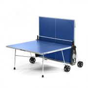   Cornilleau Outdoor Tischtennisplatte Crossover 100, blau, rutschsichere, höhenverstellbare Füße zum Ausgleich von Unebenheiten, Alleintraining möglich