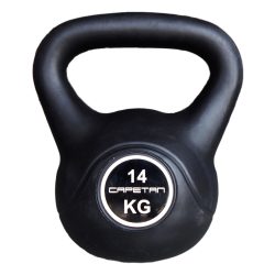   Capetan® 14 kg Kettlebell aus Kunststoff  - Kugelhantel mit Zement Füllung, mit Kunststoff Überzug.