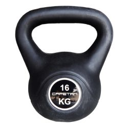   Capetan ® 16 kg Kettlebell aus Kunststoff  - Kugelhantel mit Zement Füllung, mit Kunststoff Überzug. 
