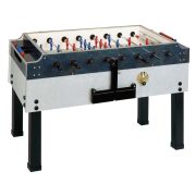 Garlando Olympic Outdoor Münzprüfer-Fußballtisch für draußen mit Glasbedeckung, mit Teleskopstangen Garlando Olympic Outdoor Münzprüfer-Fußballtisch für draußen mit Glasbedeckung, mit Teleskopstangen