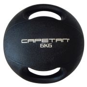   Capetan® Professional Line Dual Grip 6 kg Medizinball aus Gummi mit zwei Griffen (auf Wasser schwimmend) – 6 kg Training Medizinball mit Griffen