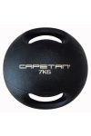 Capetan® Professional Line Dual Grip 7 kg Medizinball aus Gummi mit zwei Griffen (auf Wasser schwimmend) – 7 kg Cross Training Medizinball mit Griffen
