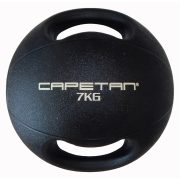   Capetan® Professional Line Dual Grip 7 kg Medizinball aus Gummi mit zwei Griffen (auf Wasser schwimmend) – 7 kg Training Medizinball mit Griffen