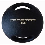  Capetan® Professional Line Dual Grip 9 kg Medizinball aus Gummi mit zwei Griffen (auf Wasser schwimmend) – 9 kg Cross Training Medizinball mit Griffen