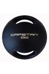 Capetan® Professional Line Dual Grip 10 kg Medizinball aus Gummi mit zwei Griffen (auf Wasser schwimmend) – 10 kg Cross Training Medizinball mit Griffen
