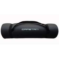   Capetan® Professional Line NBR Fitnessmatte mit Aufhängern in der Größe 179x59x0,8 cm, in schwarzer Farbe