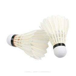   Federbälle – 6-er Packung, mit weißen Naturfedern und Korkeinsatz im Kopfteil