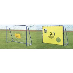   Fußballtor mit Torwand – ein Stück "Target" mobiles Tor, 213 x 152 x 76 cm, Metall, aus 3,8 cm Rohrelementen zusammenstellbar