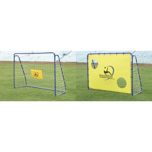 Fußballtor mit Torwand – ein Stück "Target" mobiles Tor, 213 x 152 x 76 cm, Metall, aus 3,8 cm Rohrelementen zusammenstellbar