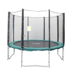   Capetan® Olive 305 cm Durchm. luxuriöses Gartentrampolinset mit 4 Stck. W-Beinen und 8 Netzstangen, mit Sicherheitsnetz, 160 kg Belastbarkeit, mit 64 Stck. Federn – durch die erhöhte Zahl der Beine und Federn das stabilste Trampolin!
