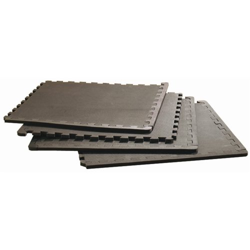 Capetan® Bodenschutzset aus 4 Stck. schwarzen zusammensetzbaren Puzzle-Matten von 60x60x1 cm Größe
