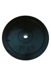 Capetan® 15 kg gummierte standardmäßige Hantelscheibe von 31 mm Durchm. mit einem Stahlring in der Mitte – Gummi-Hantelscheibe – gummiüberzogene Hantelscheibe
