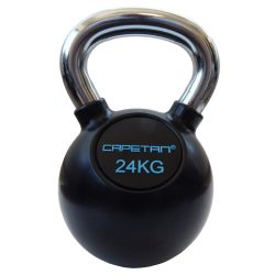   Capetan® Professional Line 24 kg gummiumhüllte Kugelhantel aus Stahl mit verchromtem Griffteil