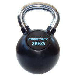   Capetan® Professional Line 28 kg gummiumhüllte Kugelhantel aus Stahl mit verchromtem Griffteil