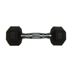   Capetan® Professional Line 3 kg HEX Einhand-kurzhantel für Fitnessraum mit gummierten Köpfen und verchromtem Griff – gummierte Hexagonhantel