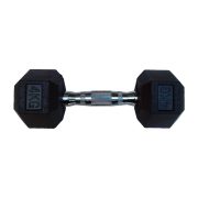   Capetan® Professional Line 4 kg HEX Einhand-kurzhantel für Fitnessraum mit gummierten Köpfen und verchromtem Griff – gummierte Hexagonhantel