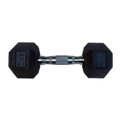   Capetan® Professional Line 4 kg HEX Einhand-kurzhantel für Fitnessraum mit gummierten Köpfen und verchromtem Griff – gummierte Hexagonhantel