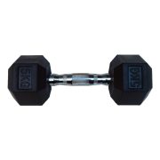 Capetan® Professional Line 5 kg HEX Einhand-kurzhantel für Fitnessraum mit gummierten Köpfen und verchromtem Griff – gummierte Hexagonhantel Capetan® Professional Line 5 kg HEX Einhand-kurzhantel für Fitnessraum mit gummierten Köpfen und verchromtem Griff – gummierte Hexagonhantel
