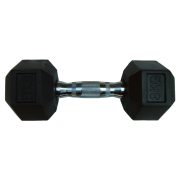   Capetan® Professional Line 8 kg HEX Einhand-kurzhantel für Fitnessraum mit gummierten Köpfen und verchromtem Griff – gummierte Hexagonhantel