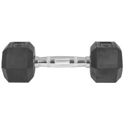   Capetan® Professional Line 10 kg HEX Einhand-kurzhantel für Fitnessraum mit gummierten Köpfen und verchromtem Griff – gummierte Hexagonhantel