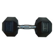 Capetan® Professional Line 12,5 kg HEX Einhand-kurzhantel für Fitnessraum mit gummierten Köpfen und verchromtem Griff – gummierte Hexagonhantel Capetan® Professional Line 12,5 kg HEX Einhand-kurzhantel für Fitnessraum mit gummierten Köpfen und verchromtem Griff – gummierte Hexagonhantel