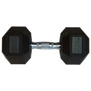Capetan® Professional Line 17,5 kg HEX Einhand-kurzhantel für Fitnessraum mit gummierten Köpfen und verchromtem Griff – gummierte Hexagonhantel Capetan® Professional Line 17,5 kg HEX Einhand-kurzhantel für Fitnessraum mit gummierten Köpfen und verchromtem Griff – gummierte Hexagonhantel