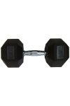 Capetan® Professional Line 20 kg HEX Einhand-kurzhantel für Fitnessraum mit gummierten Köpfen und verchromtem Griff – gummierte Hexagonhantel
