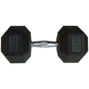 Capetan® Professional Line 25 kg HEX Einhand-kurzhantel für Fitnessraum mit gummierten Köpfen und verchromtem Griff – gummierte Hexagonhantel Capetan® Professional Line 25 kg HEX Einhand-kurzhantel für Fitnessraum mit gummierten Köpfen und verchromtem Griff – gummierte Hexagonhantel