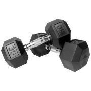 Capetan® Professional Line 30 kg HEX Einhand-kurzhantel für Fitnessraum mit gummierten Köpfen und verchromtem Griff – gummierte Hexagonhantel Capetan® Professional Line 30 kg HEX Einhand-kurzhantel für Fitnessraum mit gummierten Köpfen und verchromtem Griff – gummierte Hexagonhantel