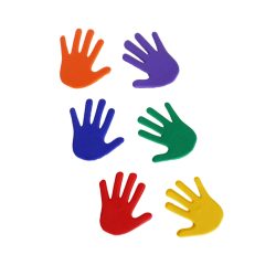   Capetan® Bodenmarkierungsset in Handform aus speziellem rutschhemmendem Gummi – 14,5x14,5 cm, 6 unterschiedliche Farben, 6 Paare von Händen